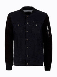 Jacket with contrasting sleeves
