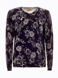 Floral print sweater