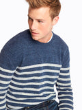 Heathered stripe roll-neck sweater