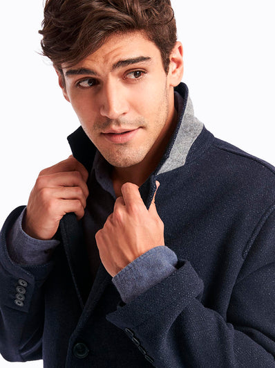 Wool blend crombie coat