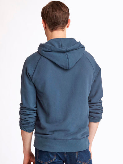 French terry flag logo pullover hoodie