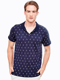All-over flamingo polo shirt