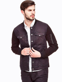 Jacket with contrasting sleeves