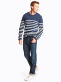 Heathered stripe roll-neck sweater