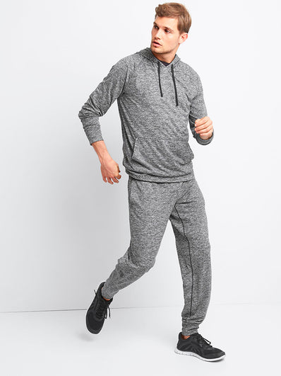 Brushed tech jersey hoodie