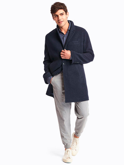 Wool blend crombie coat