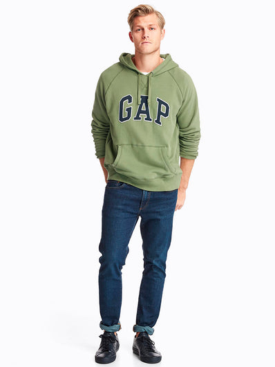 French terry logo pullover hoodie