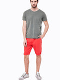 Cotton blend shorts with cuff