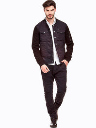 Jacket with contrasting sleeves