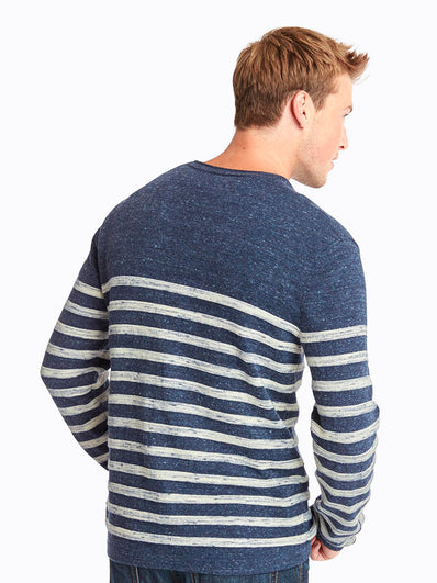 Heathered stripe roll-neck sweater
