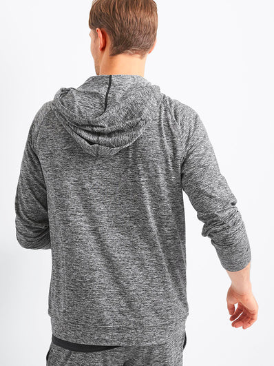 Brushed tech jersey hoodie