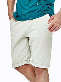 Cotton blend shorts with cuff