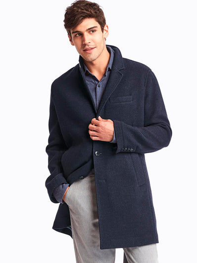 Wool blend crombie coat
