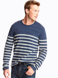 Heathered stripe roll-neck sweater