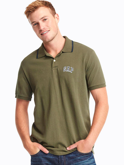 Logo short sleeve pique polo