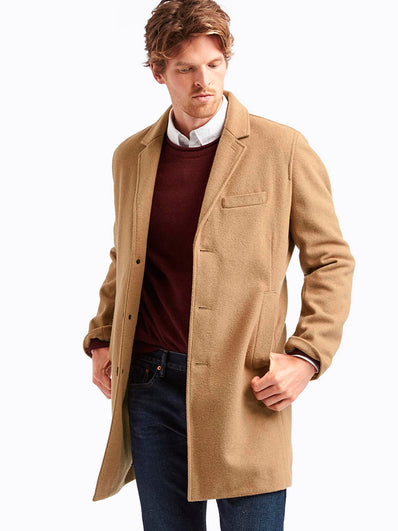 Wool blend crombie coat