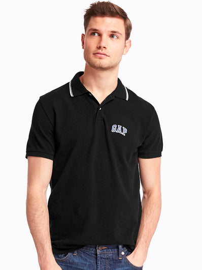 Logo short sleeve pique polo