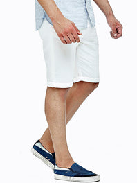 Cotton blend shorts with cuff
