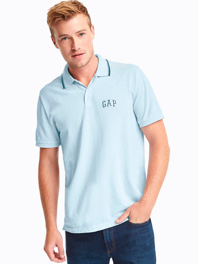 Logo short sleeve pique polo