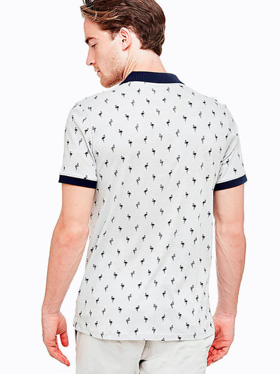 All-over flamingo polo shirt